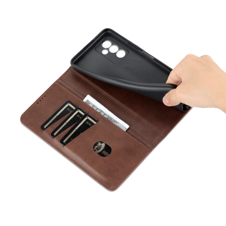 For Huawei Maimang 11 AZNS Magnetic Calf Texture Flip Leather Phone Case(Dark Brown) by AZNS