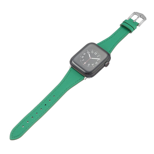 Genuine Leather Watch Band For Apple Watch Series 9&8&7 41mm / SE 3&SE 2&6&SE&5&4 40mm / 3&2&1 38mm(Green) by bashfashion