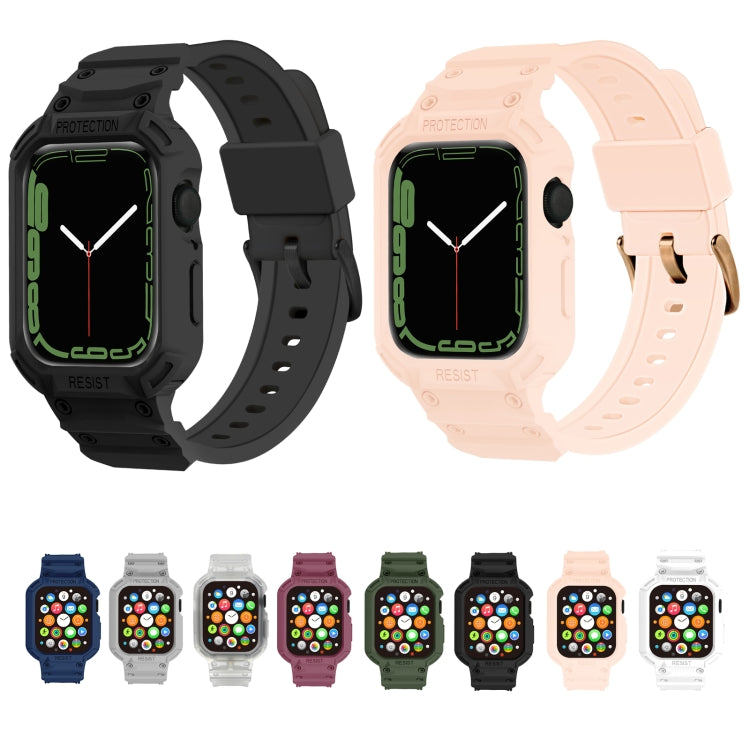 Integrated TPU Watch Band For Apple Watch Series 9&8&7 41mm / SE 3&SE 2&6&SE&5&4 40mm / 3&2&1 38mm(White) by bashfashion