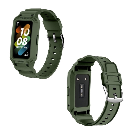 For Huawei Band 7 / 6 / Honor Band 6 Integrated TPU Watch Band(Army Green) by bashfashion