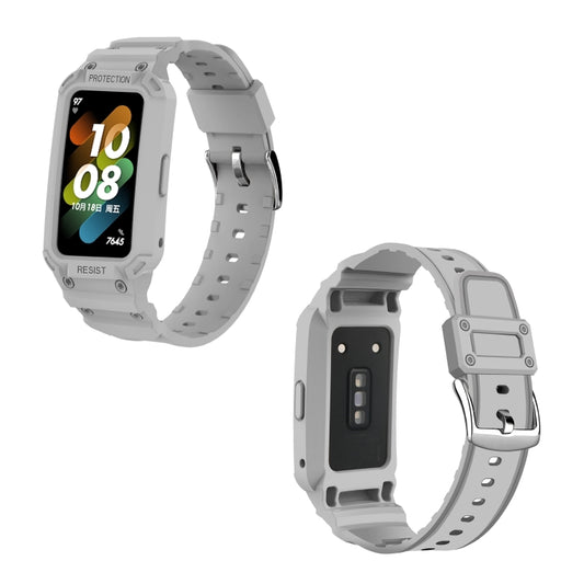 For Huawei Band 7 / 6 / Honor Band 6 Integrated TPU Watch Band(Light Grey) by bashfashion