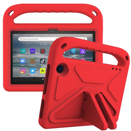 For Amazon Fire 7 2022 Handle EVA Shockproof Tablet Case with Triangle Holder(Red) by bashfashion