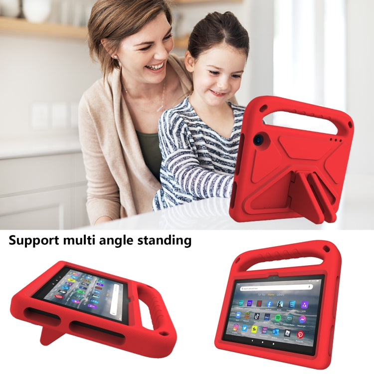 For Amazon Fire 7 2022 Handle EVA Shockproof Tablet Case with Triangle Holder(Red) by bashfashion