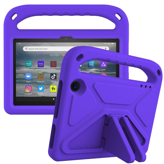 For Amazon Fire 7 2022 Handle EVA Shockproof Tablet Case with Triangle Holder(Purple) by bashfashion