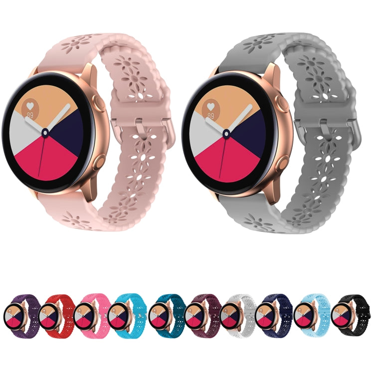 For Huawei Watch GT 3 Pro 22mm Plum Blossom Hollowed Silicone Watch Band(White) by bashfashion