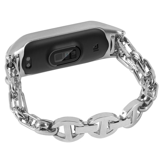 For Xiaomi Mi Band 4 / 3 Metal Chain Stainless Steel Watch Band(Silver) by bashfashion