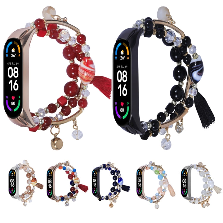 For Xiaomi Mi Band 4 / 3 Round Bead Chain Watch Band(Light Coffee) by bashfashion