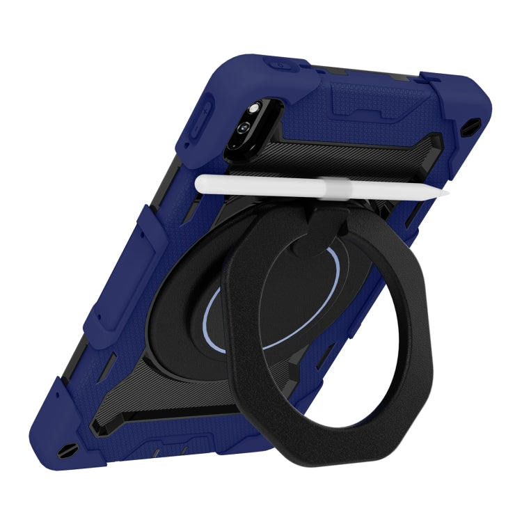 For Huawei MatePad 10.4 Armor Contrast Color Silicone + PC Tablet Case(Navy Blue) by bashfashion