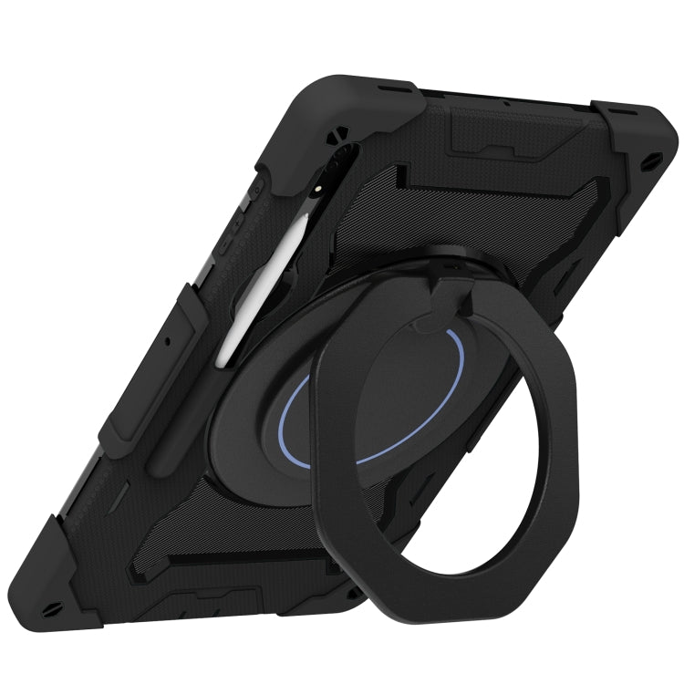 For Samsung Galaxy Tab S8 Ultra Armor Contrast Color Silicone + PC Tablet Case(Black) by bashfashion