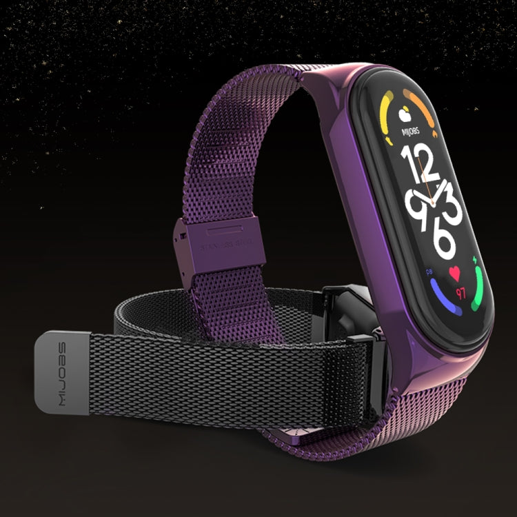 For Xiaomi Mi Band 7 / 7 NFC MIJOBS CS Milan Buckle Metal Watch Band(Black) by MIJOBS