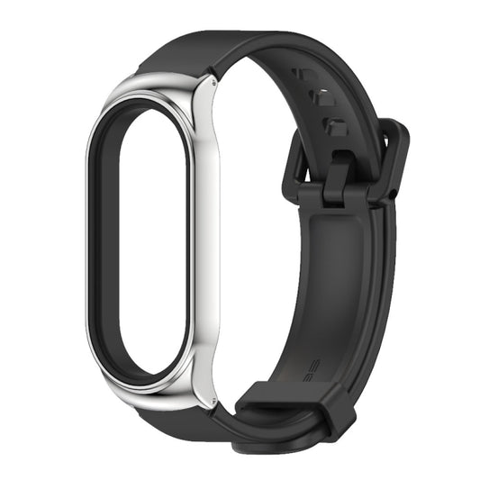 For Xiaomi Mi Band 7 / 7 NFC MIJOBS CS Metal Case + Silicone Watch Band(Black Silver) by MIJOBS