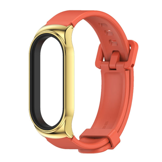 For Xiaomi Mi Band 7 / 7 NFC MIJOBS CS Metal Case + Silicone Watch Band(Orange Gold) by MIJOBS
