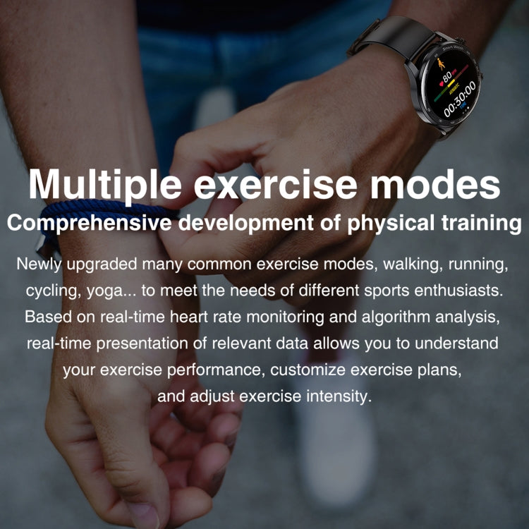 AK32 1.36 inch IPS Touch Screen Smart Watch, Support Bluetooth Calling/Blood Oxygen Monitoring,Style: Steel Watch Band(Black) by bashfashion