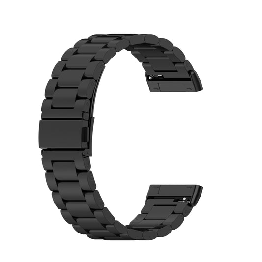 For Fitbit Versa 4/Sense 2/Versa 3/Sense 3 Beads Stainless Steel Watch Band(Black) by bashfashion