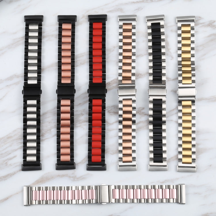 For Fitbit Versa 4/Sense 2/Versa 3/Sense 3 Beads Stainless Steel Watch Band(Champagne) by bashfashion