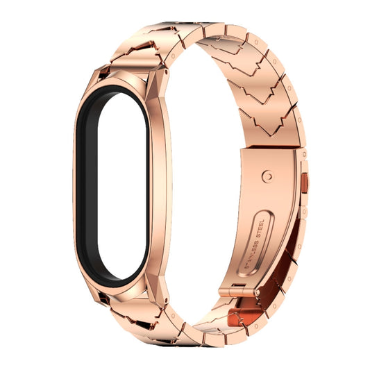 For Xiaomi Mi Band 7 / 7 NFC MIJOBS GT Metal Stainless Steel V-shaped Watch Band(Rose Gold) by MIJOBS