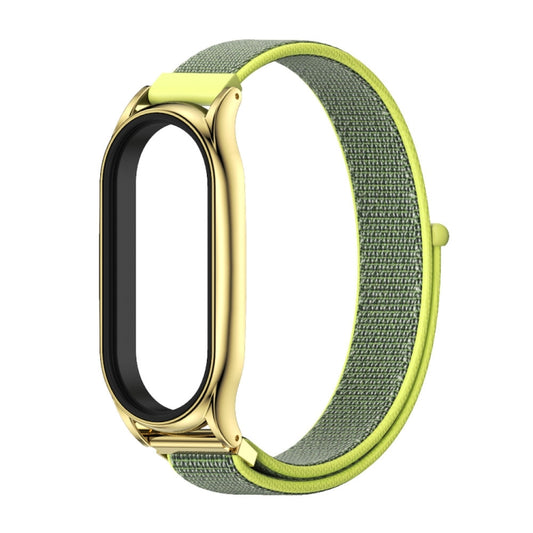 For Xiaomi Mi Band 7 / 7 NFC MIJOBS Plus Stainless Steel Case Nylon Watch Band(Yellow) by MIJOBS