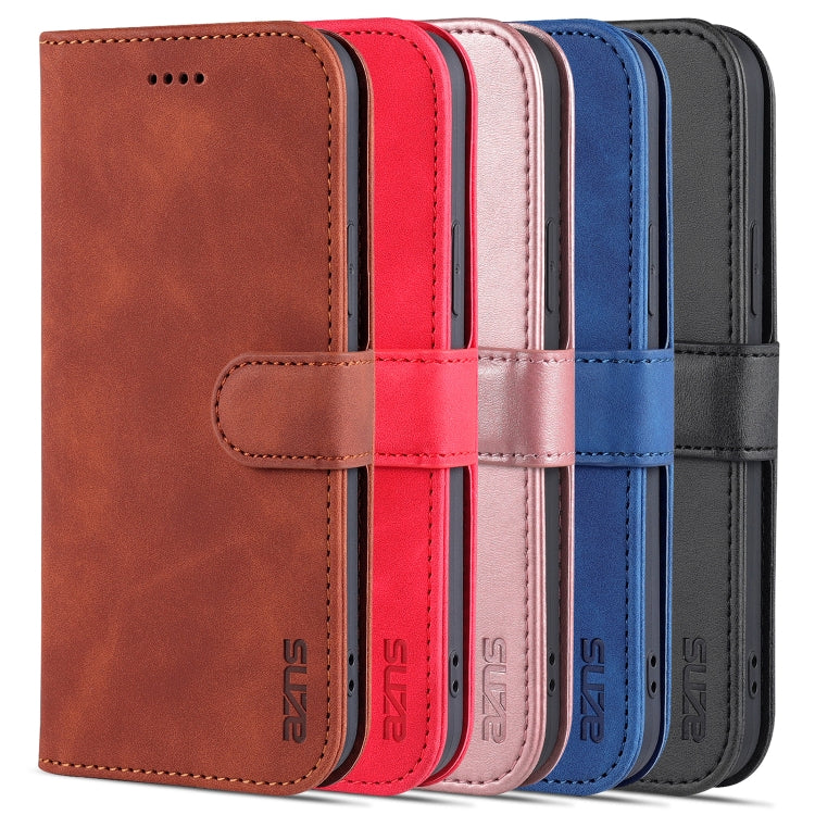 For iPhone 14 AZNS Skin Feel Calf Texture Horizontal Flip Leather Case (Brown) by AZNS
