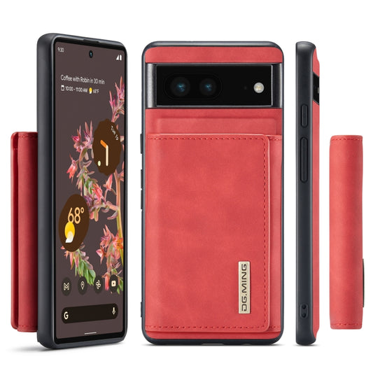 For Google Pixel 7 5G DG.MING M1 Series 3-Fold Multi Card Wallet + Magnetic Phone Case(Red) by DG.MING