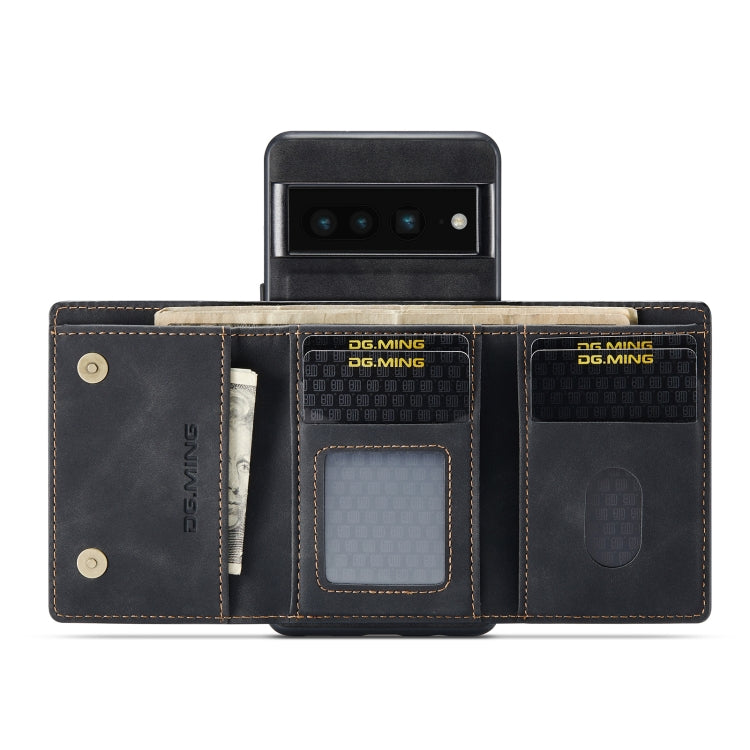 For Google Pixel 7 Pro 5G DG.MING M1 Series 3-Fold Multi Card Wallet + Magnetic Phone Case(Black) by DG.MING