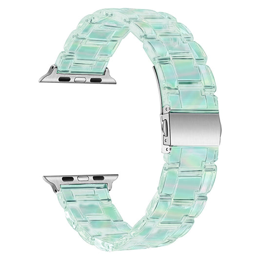 Plastic Colorful Three-Bead Watch Band For Apple Watch Series 9&8&7 41mm / SE 3&SE 2&6&SE&5&4 40mm / 3&2&1 38mm(Gradient Green) by bashfashion