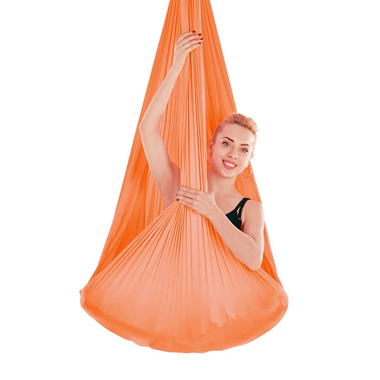 Indoor Anti-gravity Yoga Knot-free Aerial Yoga Hammock with Buckle / Extension Strap, Size: 400x280cm(Orange) by bashfashion