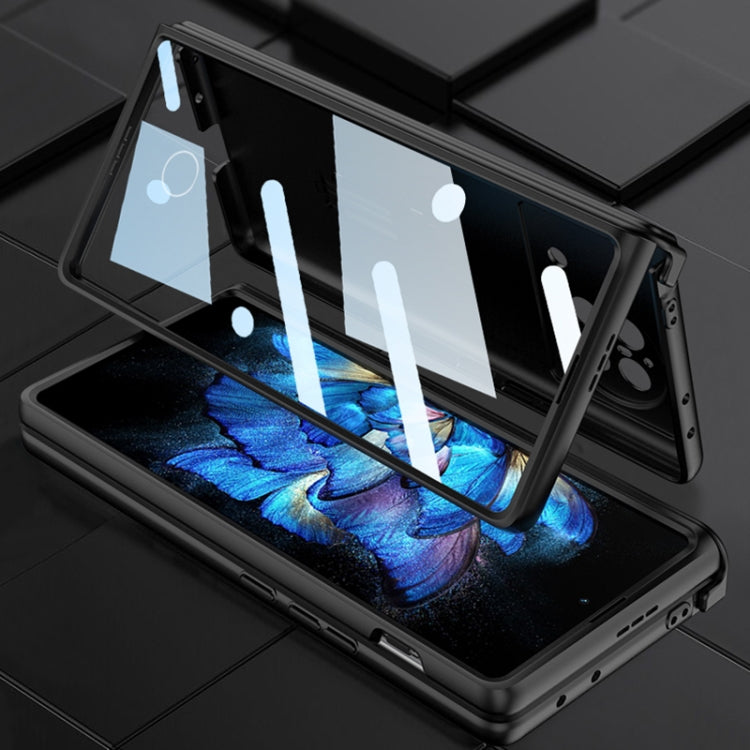 For vivo X Fold GKK Magnetic Hinge Flip Phone Case with Holder(Orange) by GKK