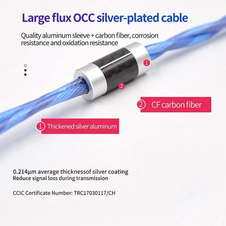 KZ 90-10 2Pin Interface 498 Core DIY Headphone Upgrade Cable,Length: 1.2m(Blue) by KZ