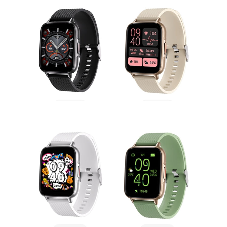 FW02 1.7 Inch Square Screen Silicone Strap Smart Health Watch Supports Heart Rate, Blood Oxygen Monitoring(Gold) by bashfashion