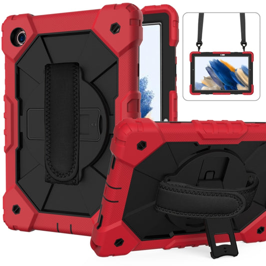 For Samsung Galaxy Tab A8 10.5 2021 X200 Contrast Color Robot Silicone + PC Tablet Case(Red+Black) by bashfashion