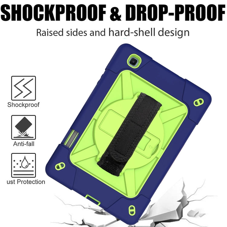 For Samsung Galaxy Tab S6 Lite P610 Contrast Color Robot Silicone + PC Tablet Case(Navy Blue Yellow Green) by bashfashion