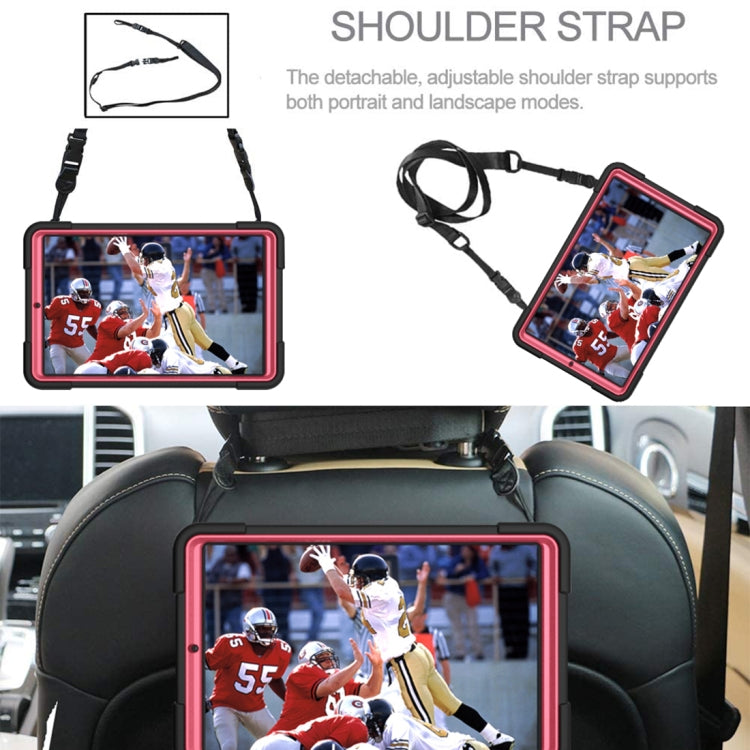 For Samsung Galaxy Tab A 8.4 T307 Contrast Color Robot Silicone + PC Tablet Case(Black Rose Red) by bashfashion