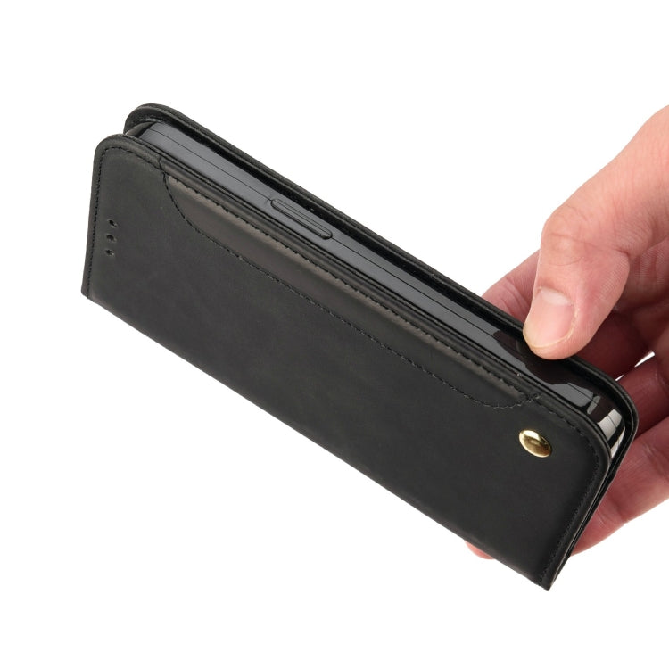 For Motorola Moto E32 Skin Feel Splicing Leather Phone Case(Black) by bashfashion