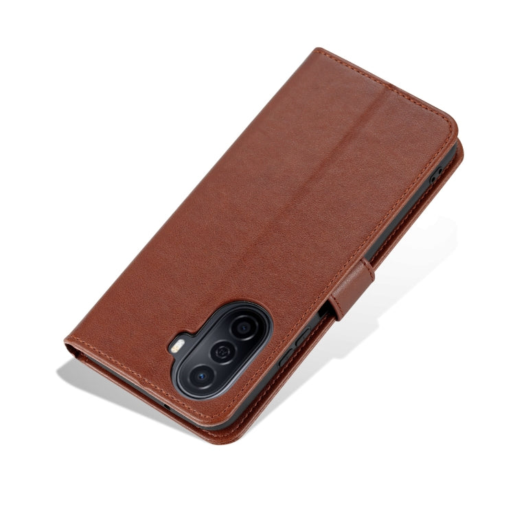 For Huawei Enjoy 50/Nova Y70/Nova Y70 Plus AZNS Sheepskin Texture Flip Leather Phone Case(Brown) by AZNS