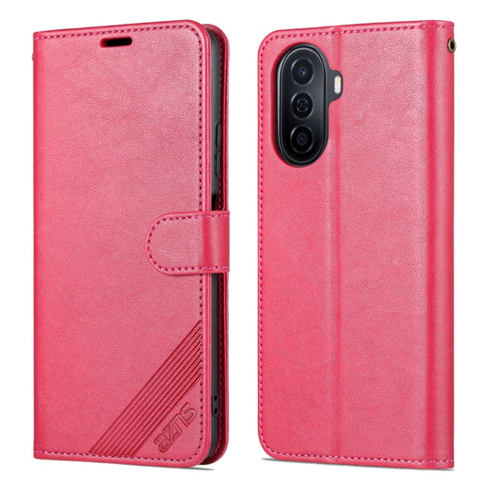 For Huawei Enjoy 50/Nova Y70/Nova Y70 Plus AZNS Sheepskin Texture Flip Leather Phone Case(Red) by AZNS