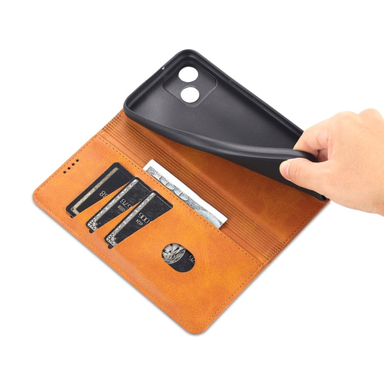 For Honor Play 30 AZNS Magnetic Calf Texture Flip Leather Phone Case(Light Brown) by AZNS