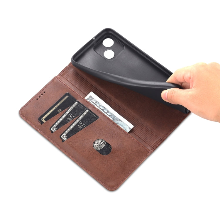 For Honor Play 30 AZNS Magnetic Calf Texture Flip Leather Phone Case(Dark Brown) by AZNS