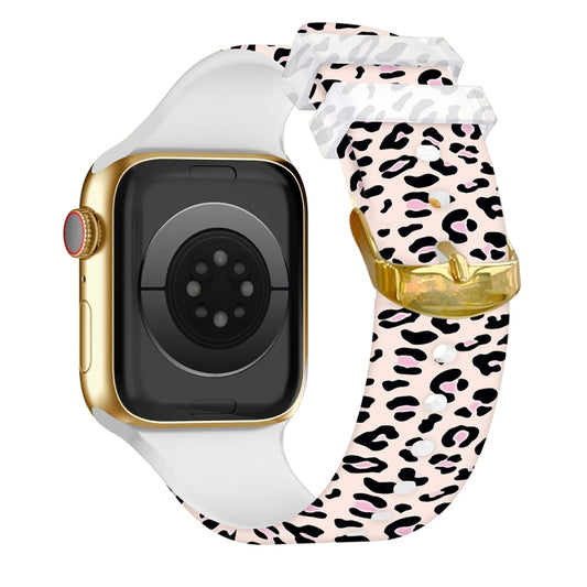 Square Buckle Color Printing Watch Band For Apple Watch Series 9&8&7 41mm / SE 3&SE 2&6&SE&5&4 40mm / 3&2&1 38mm(Leopard 3) by bashfashion