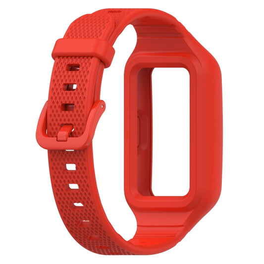 For Huawei Band 10 / 9 / 8 / 7 / 6 Universal Integrated Silicone Watch Band(Red) by bashfashion