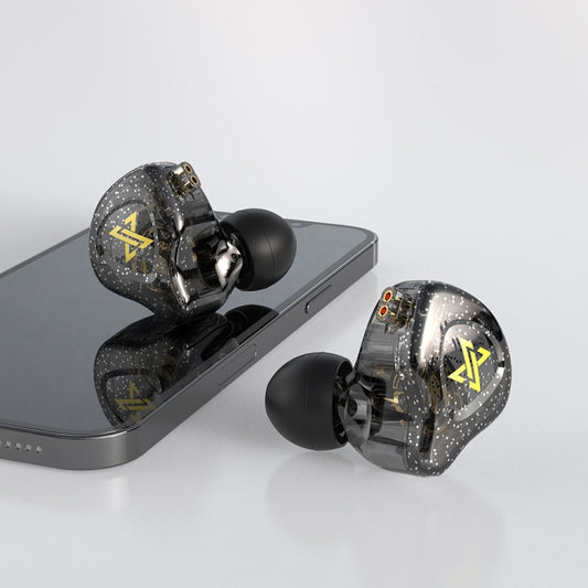 QKZ AK6 MAX In-ear Dynamic Subwoofer Wire-controlled Earphone, Version:with Mic Version(Transparent Black) by QKZ
