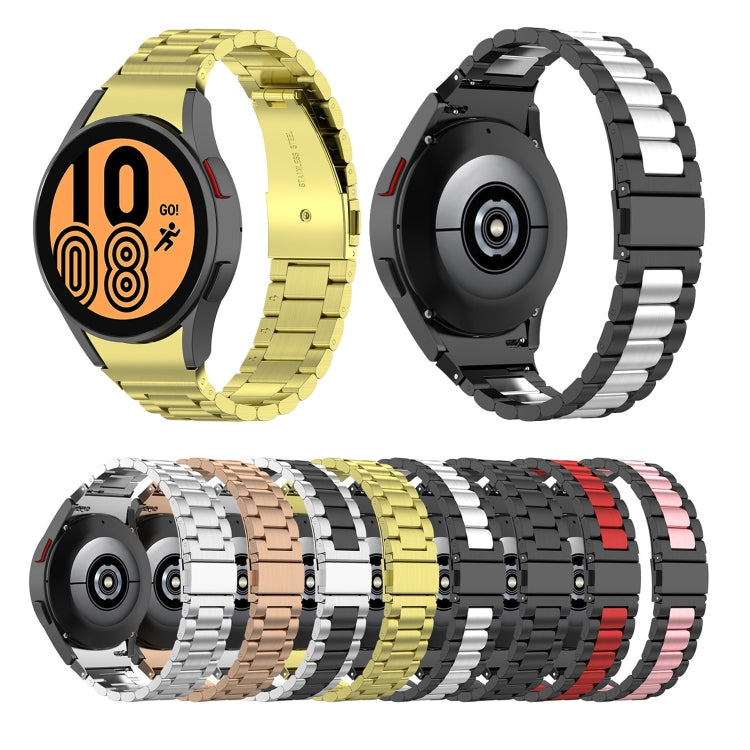 For Samsung Galaxy Watch 5 Pro 45mm Three Strains Steel Watch Band(Silver) by bashfashion