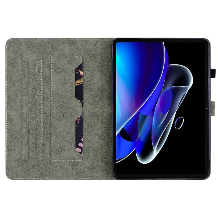 For Realme Pad X Tiger Pattern PU Tablet Case(Grey) by bashfashion