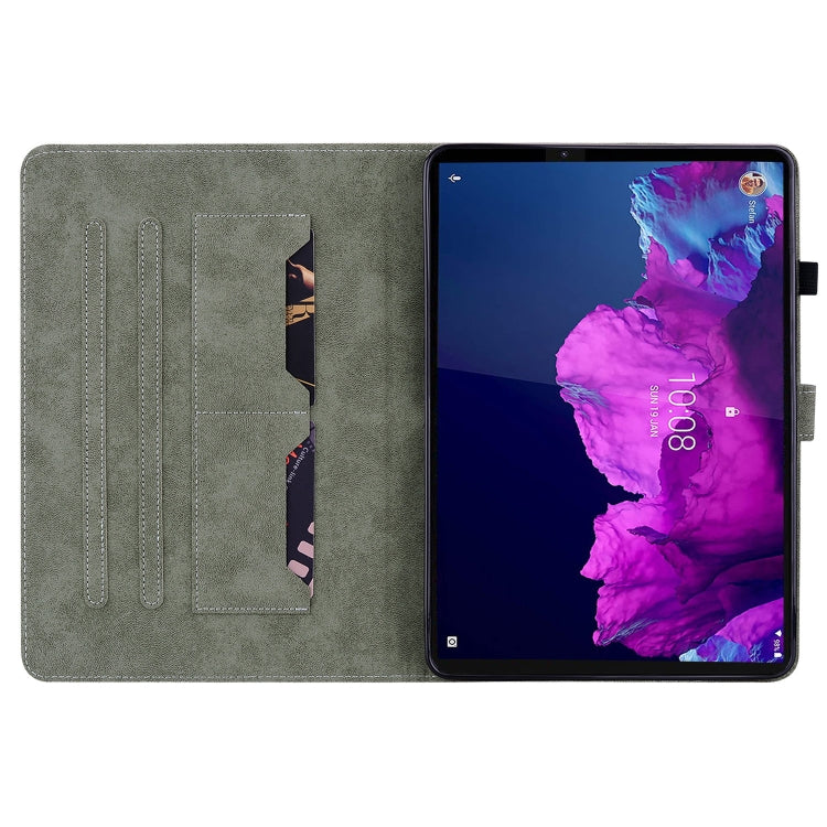 For Lenovo Legion Y700 Tiger Pattern PU Tablet Case(Grey) by bashfashion