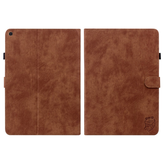 For Samsung Galaxy Tab A 10.1 2019 Tiger Pattern Flip Leather Tablet Case(Brown) by bashfashion