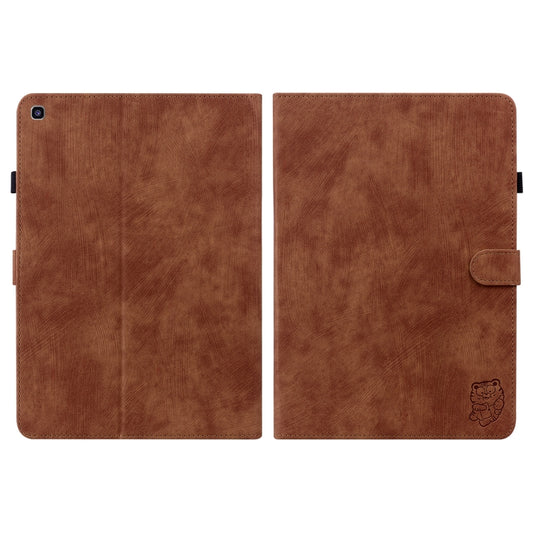 For Samsung Galaxy Tab A 8.0 2019 Tiger Pattern Flip Leather Tablet Case(Brown) by bashfashion