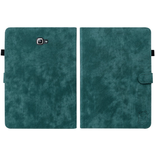 For Samsung Galaxy Tab A 10.1 2016/T580/T585 Tiger Pattern Flip Leather Tablet Case(Dark Green) by bashfashion
