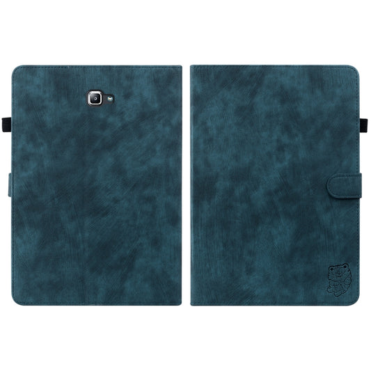 For Samsung Galaxy Tab A 10.1 2016/T580/T585 Tiger Pattern Flip Leather Tablet Case(Dark Blue) by bashfashion