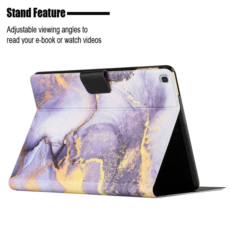 For Samsung Galaxy Tab S6 Lite P610 Marble Pattern Smart Leather Tablet Case(Purple) by bashfashion
