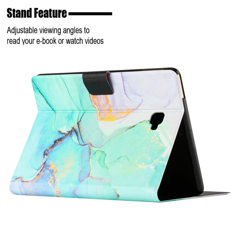 For Samsung Galaxy Tab A 10.1 T580 Marble Pattern Smart Leather Tablet Case(Green) by bashfashion