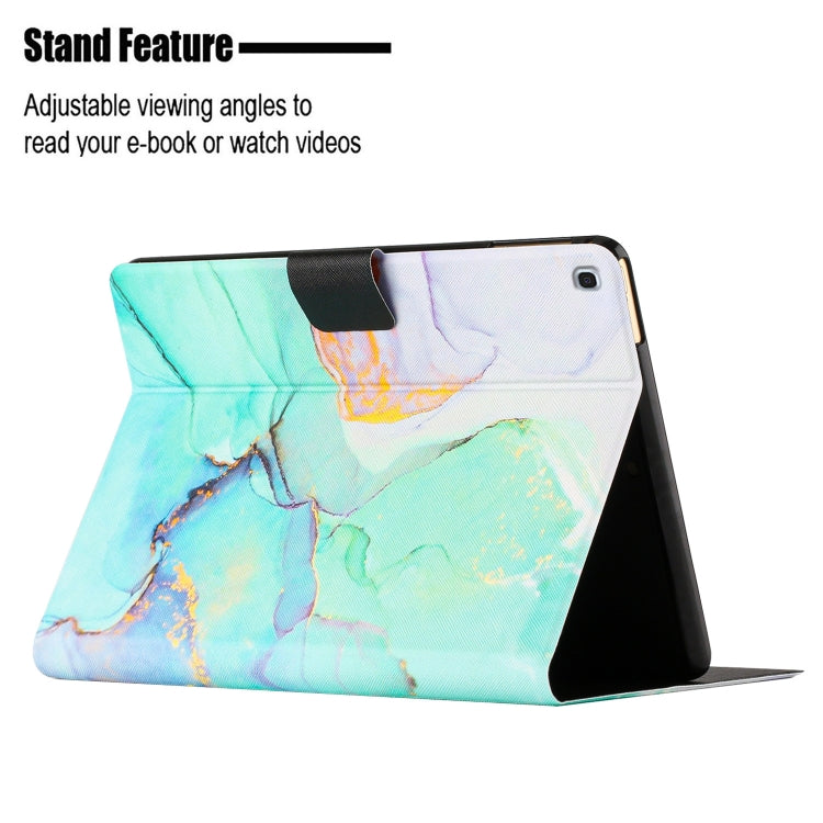 For Samsung Galaxy Tab A 10.1 2019 T510 Marble Pattern Leather Tablet Case(Green) by bashfashion